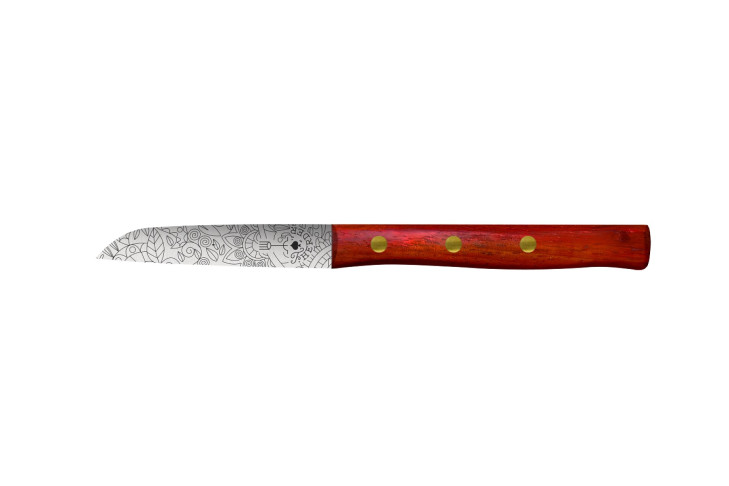 Friedr. Herder Gemüsemesser Zöppken Padouk-Mosaik 8,5 cm rostfrei