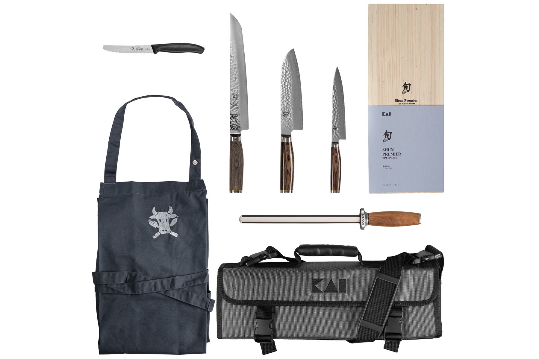 AZBS-1 Kochmesserset 7-teilig "KAI Shun, Tim M&auml;lzer Premier, Victorinox"