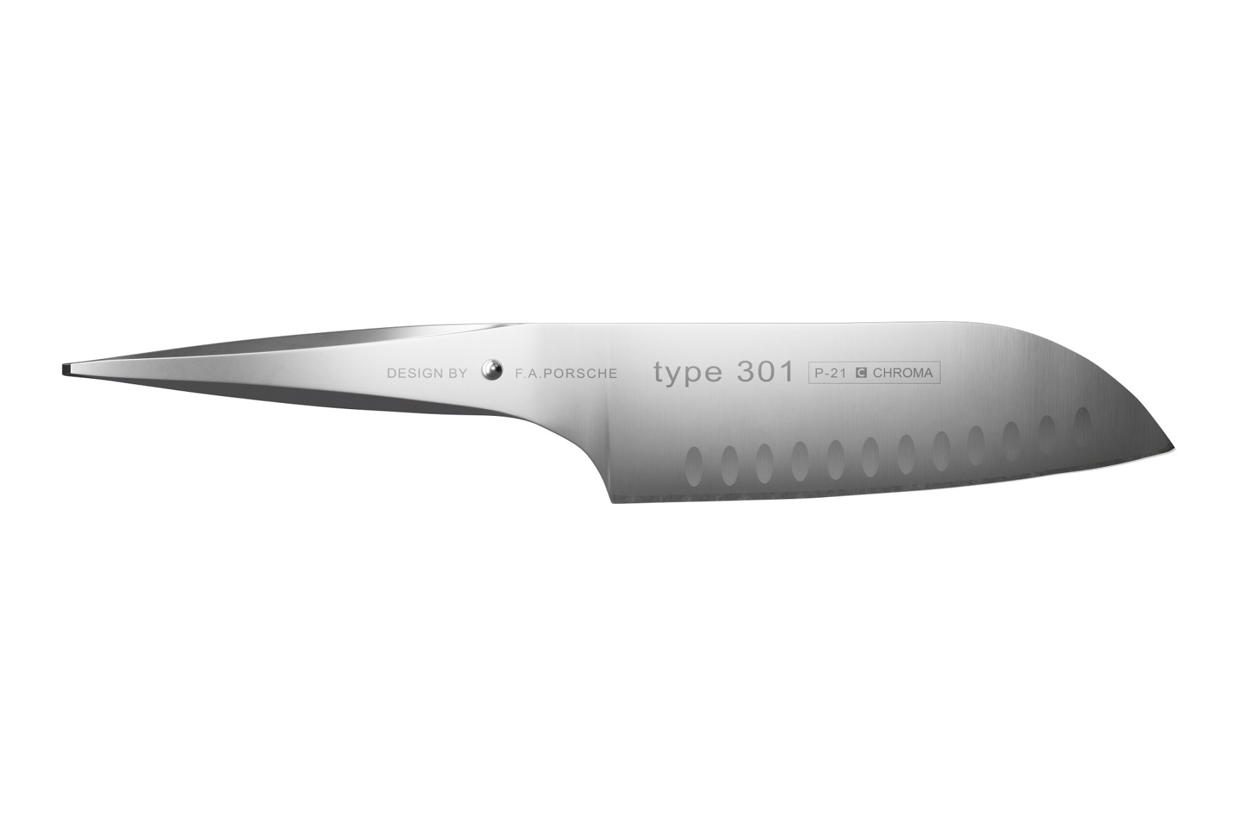 P-21 Santoku-Messer Kullenschliff 18 cm "type 301"