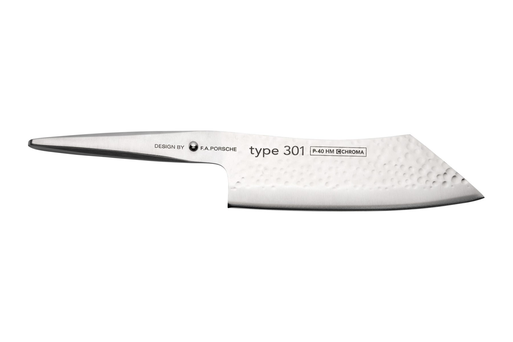 P-40HM CHROMA Hakata Santoku 19 cm Design by F.A. Porsche Hammerschlag Rückläufer