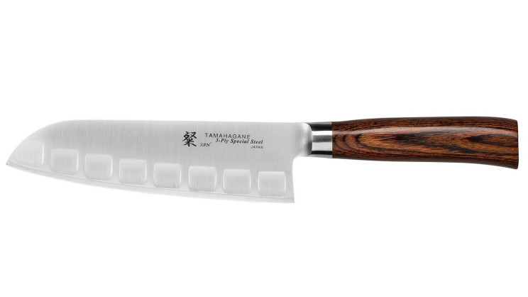 Tamahagane San Santoku-Messer Kullenschliff 17,5 cm SN1214H